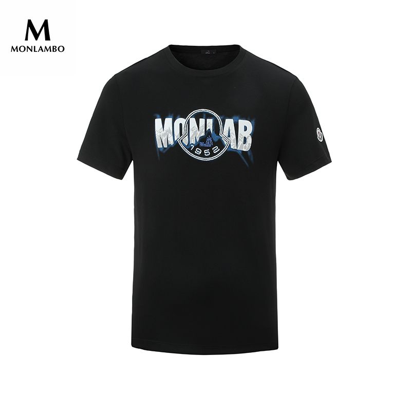 MONLAMBO/2025夏季新欧货百搭亲肤透气轻奢莫代尔真空绣圆领短袖