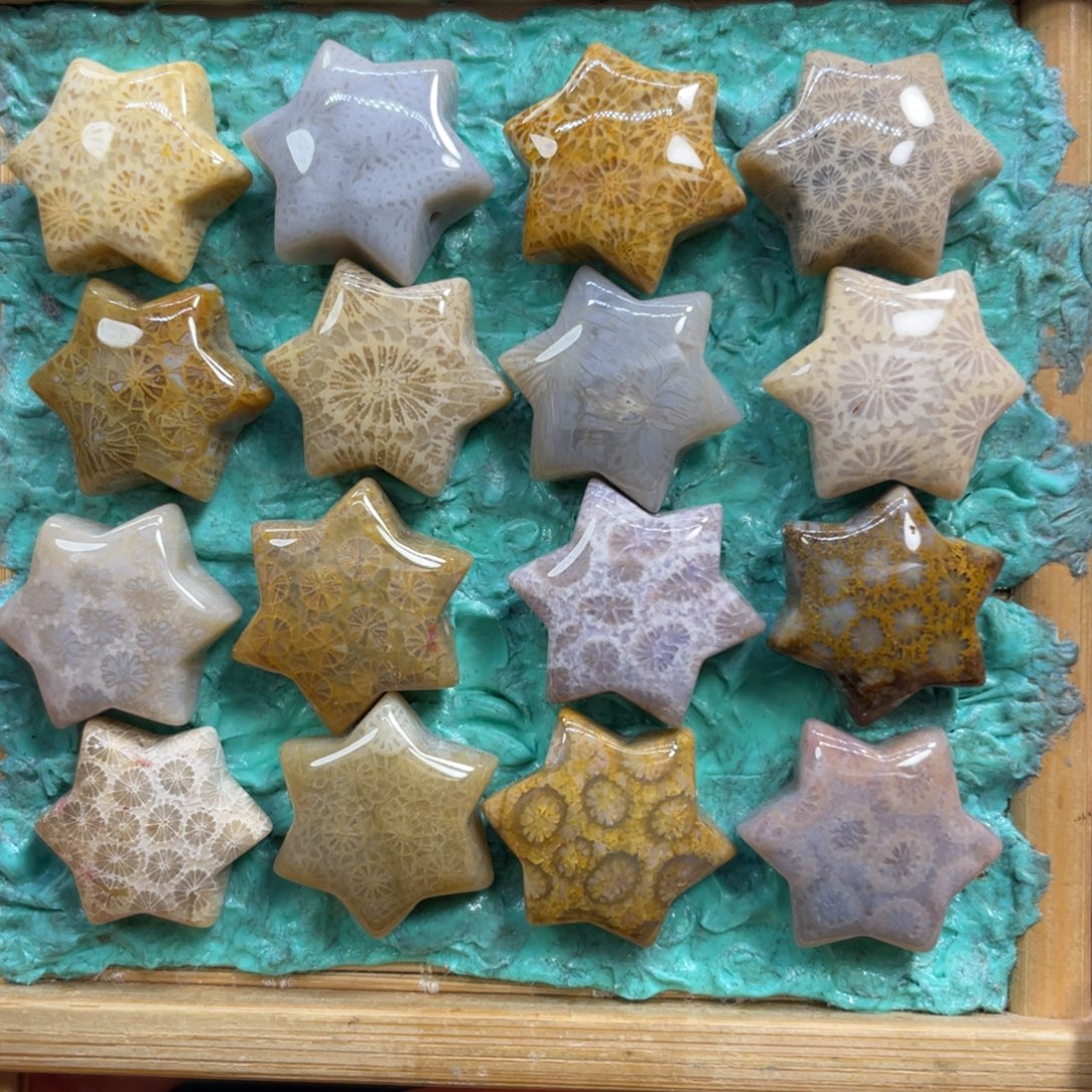 硅化玉未镶嵌颈饰六芒星20米1个