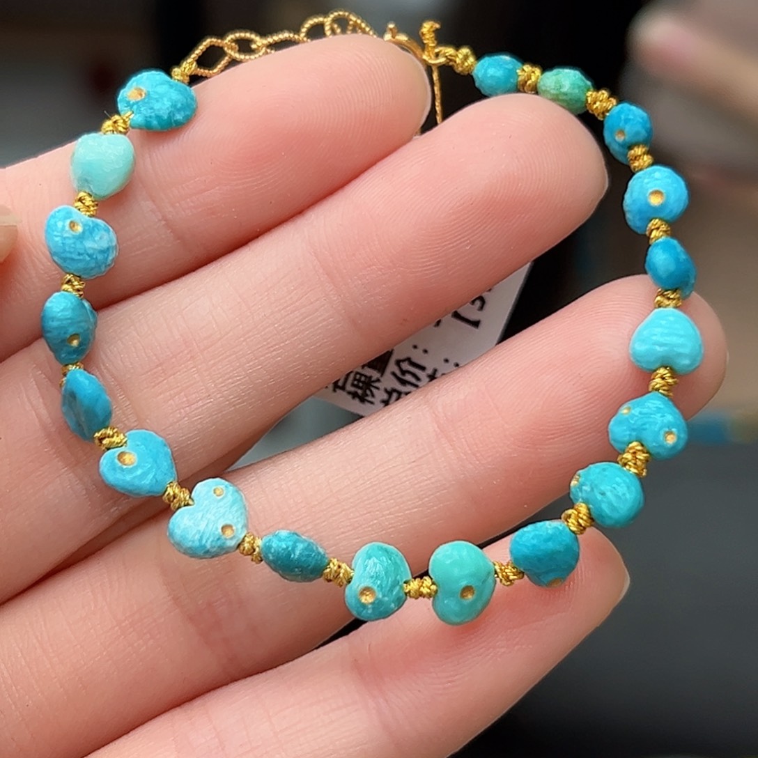 绿松石珠宝奇石18K金镶嵌