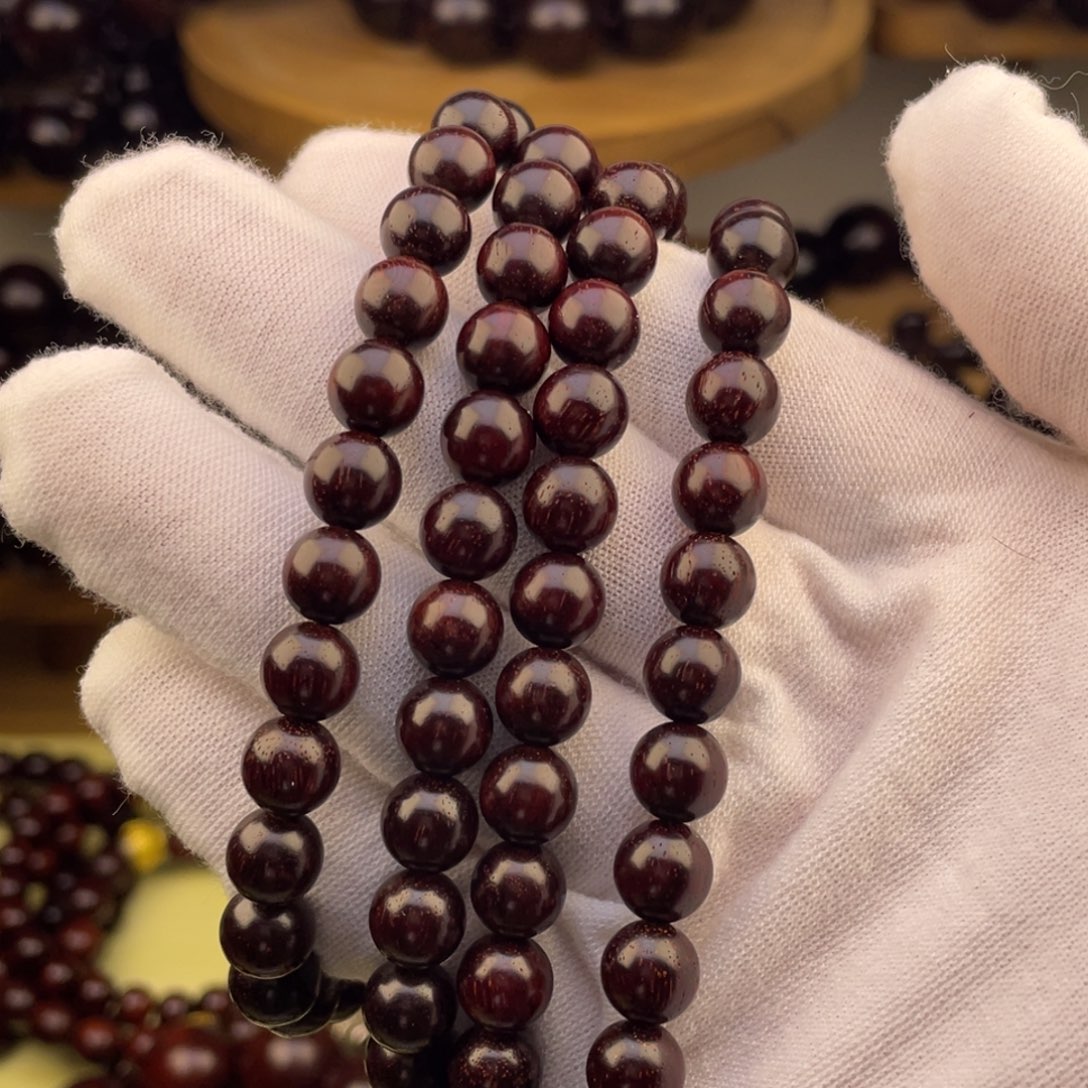 檀香紫檀（小叶紫檀）原生态0.8 108颗泥料高油密