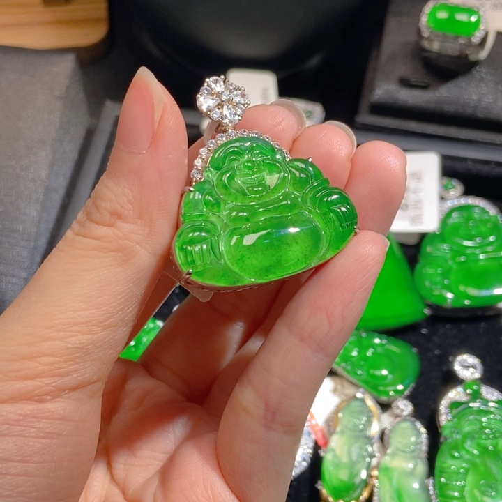 翡翠银S925镶嵌吊坠(不含链)