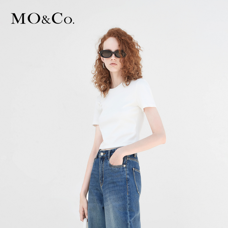 【王雪糕专属】MOCO新中式国风盘扣斜门襟修身短袖T恤MBD1TEET20