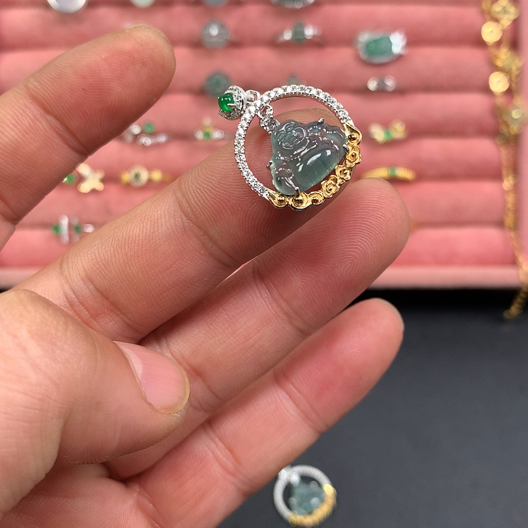 P***y翡翠银S925镶嵌戒指124