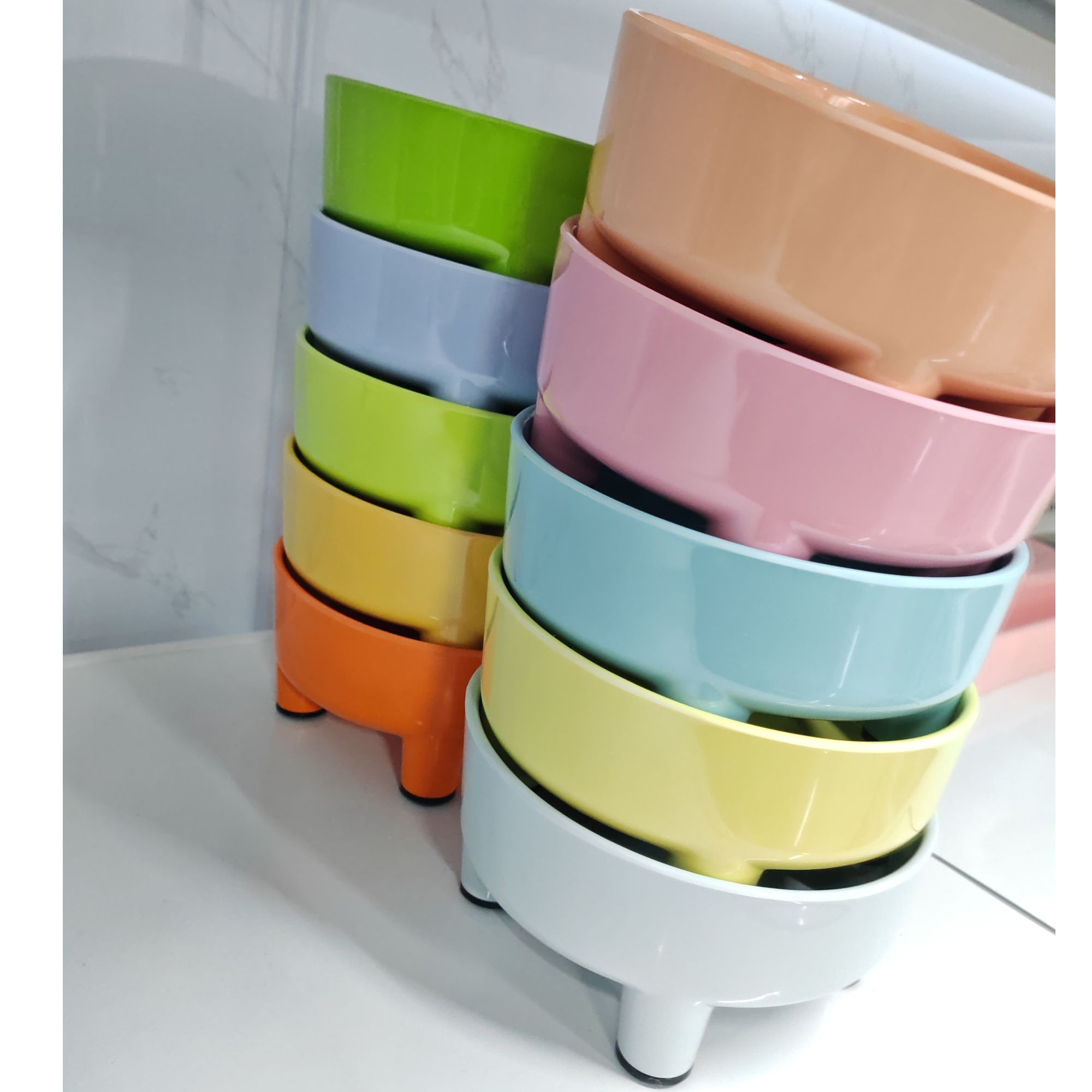 猫碗狗碗仿陶瓷密胺耐摔高脚护颈防滑柯基泰迪博美柴犬猫咪兔子用