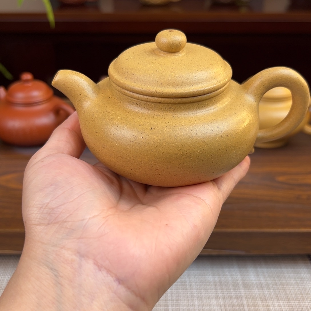 茶壶紫砂黄金段仿古全手220cc