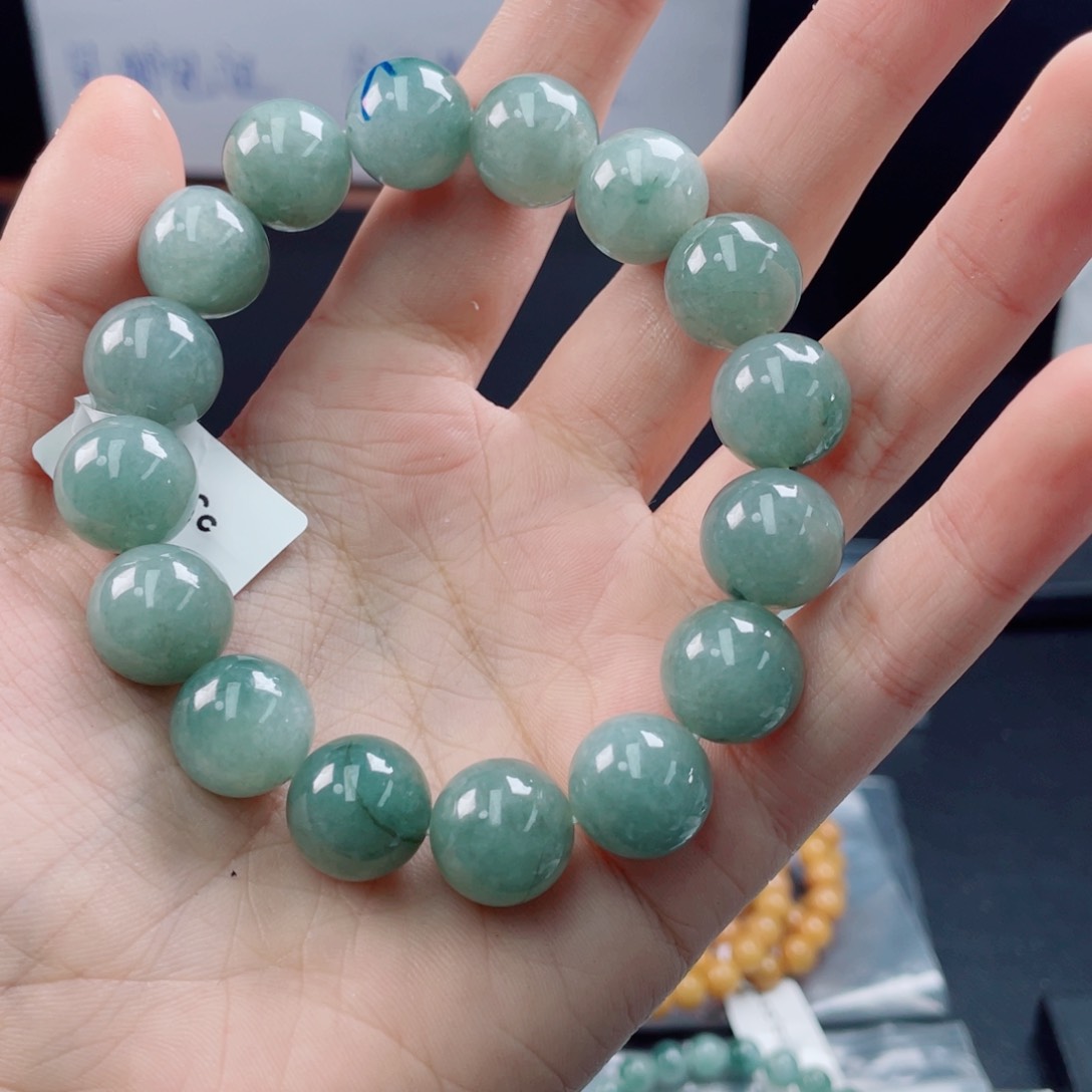 未镶嵌定制翡翠珠串13.3