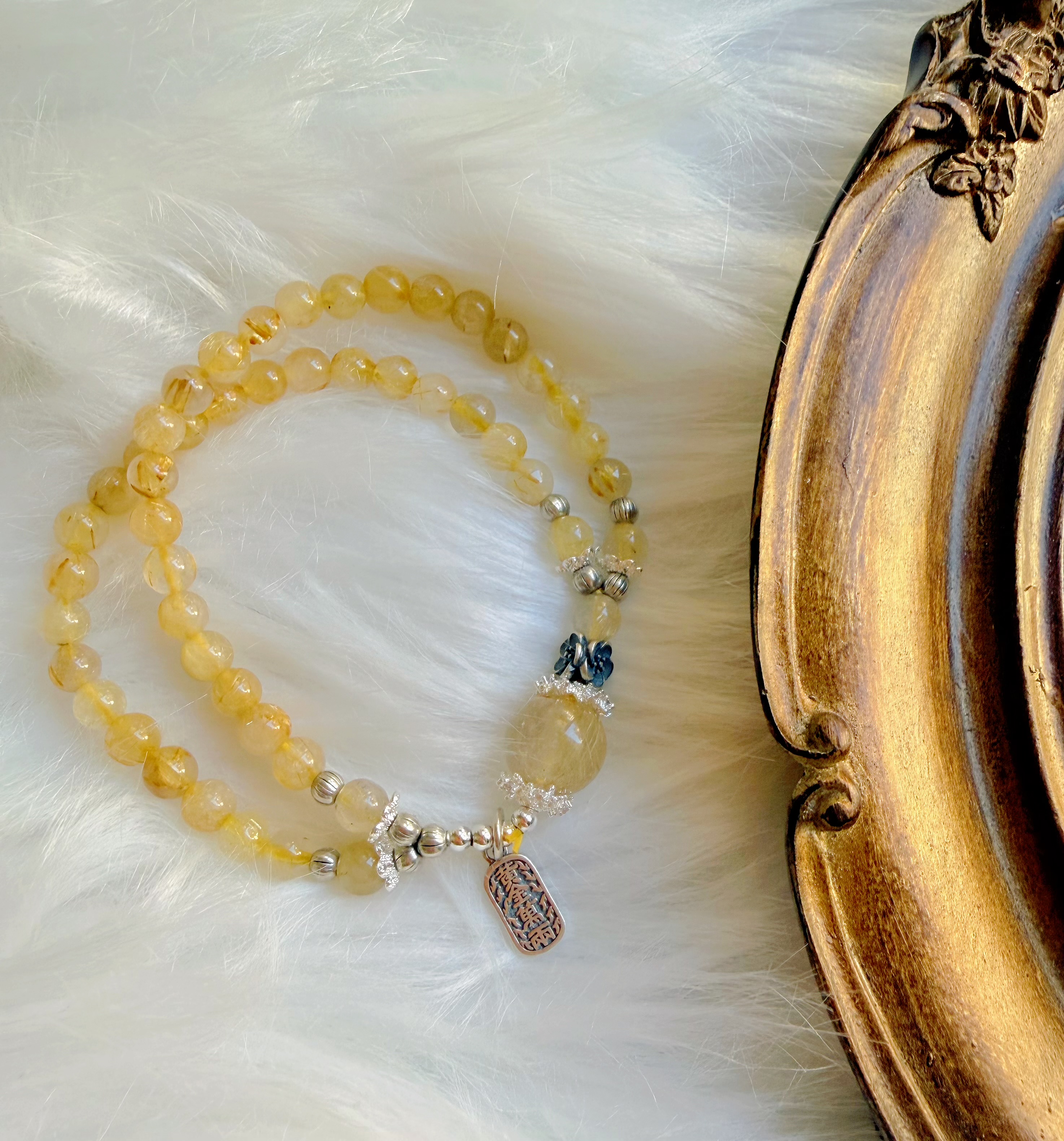 天然金发晶手串 转运金发晶 招财进宝