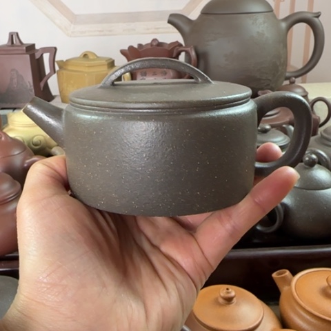 紫砂茶壶梨皮天青230c c
