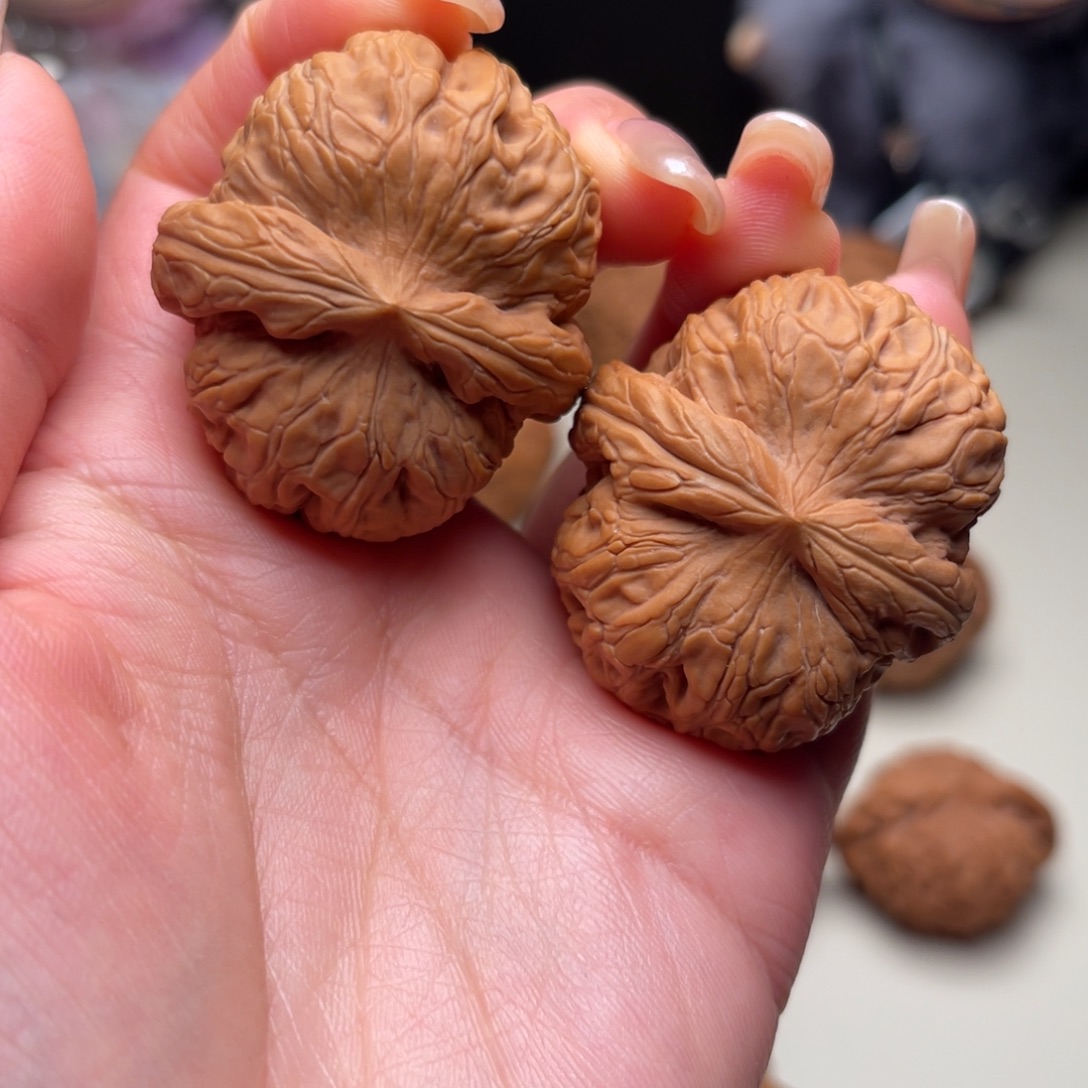 柿***意文玩核桃把件平谷元宝4F081