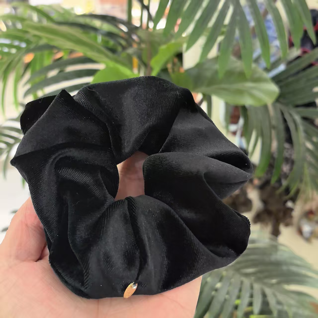 韩系新款精致黑色丝绒简约发圈5022