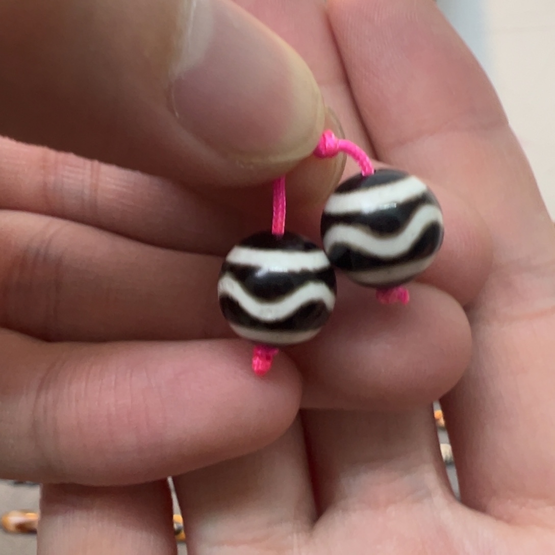 玛瑙/玉髓未镶嵌颈饰9x10mm精品水纹对珠