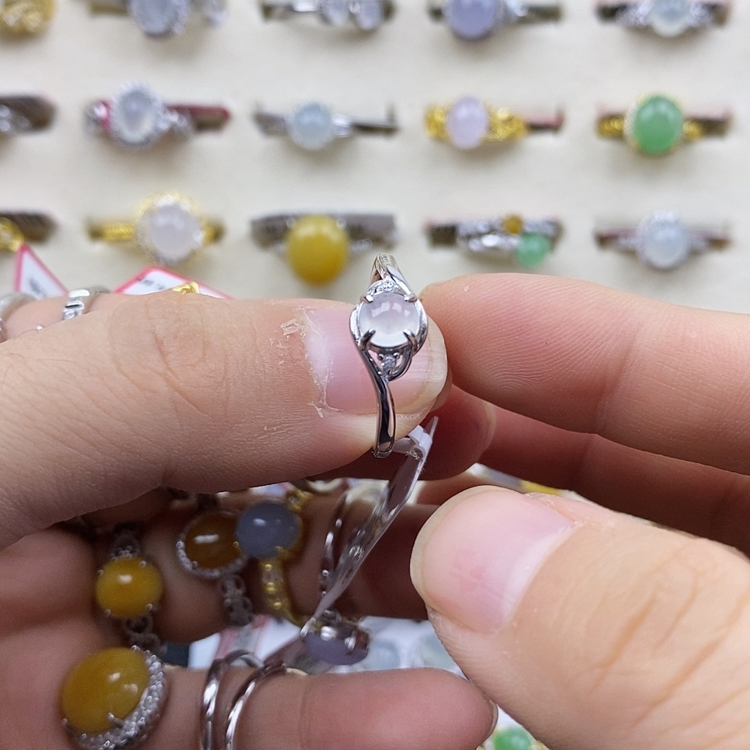 翡翠银S925镶嵌戒指