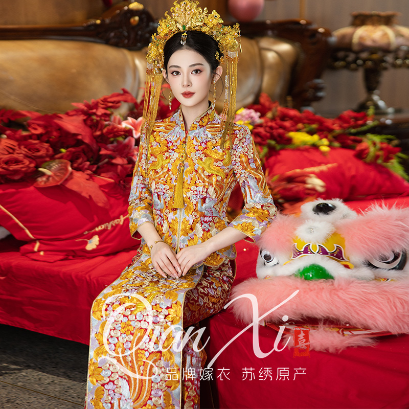 龙凤褂新款2025高级重工秀禾服新娘结婚嫁衣中式贵气敬酒服迎亲女