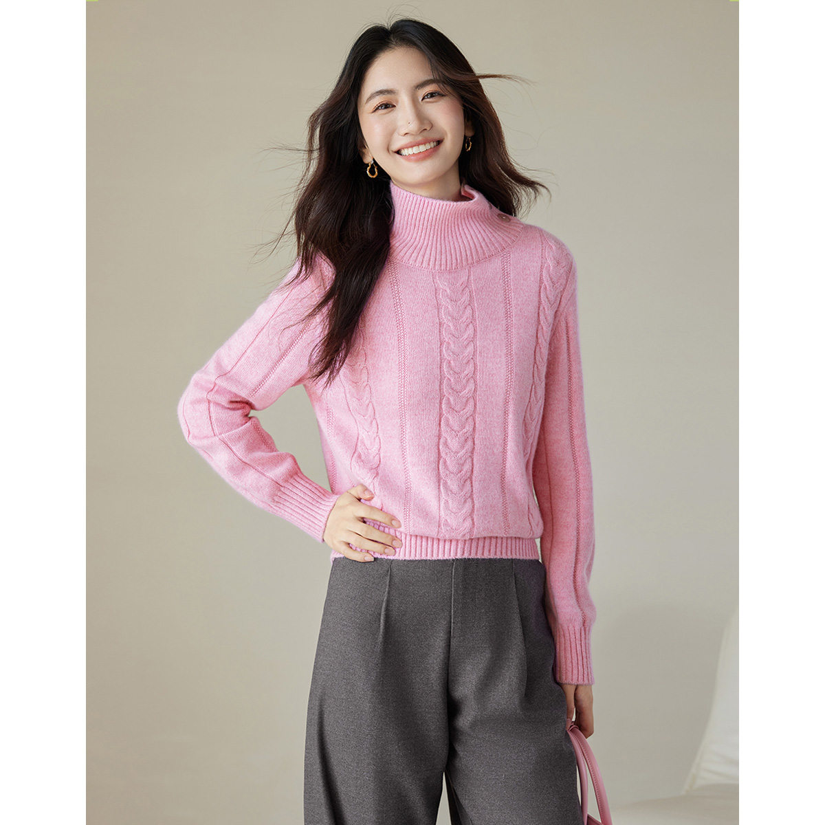 【林一专属】朗文斯汀高领设计感保暖针织衫DTYZ4510D07493