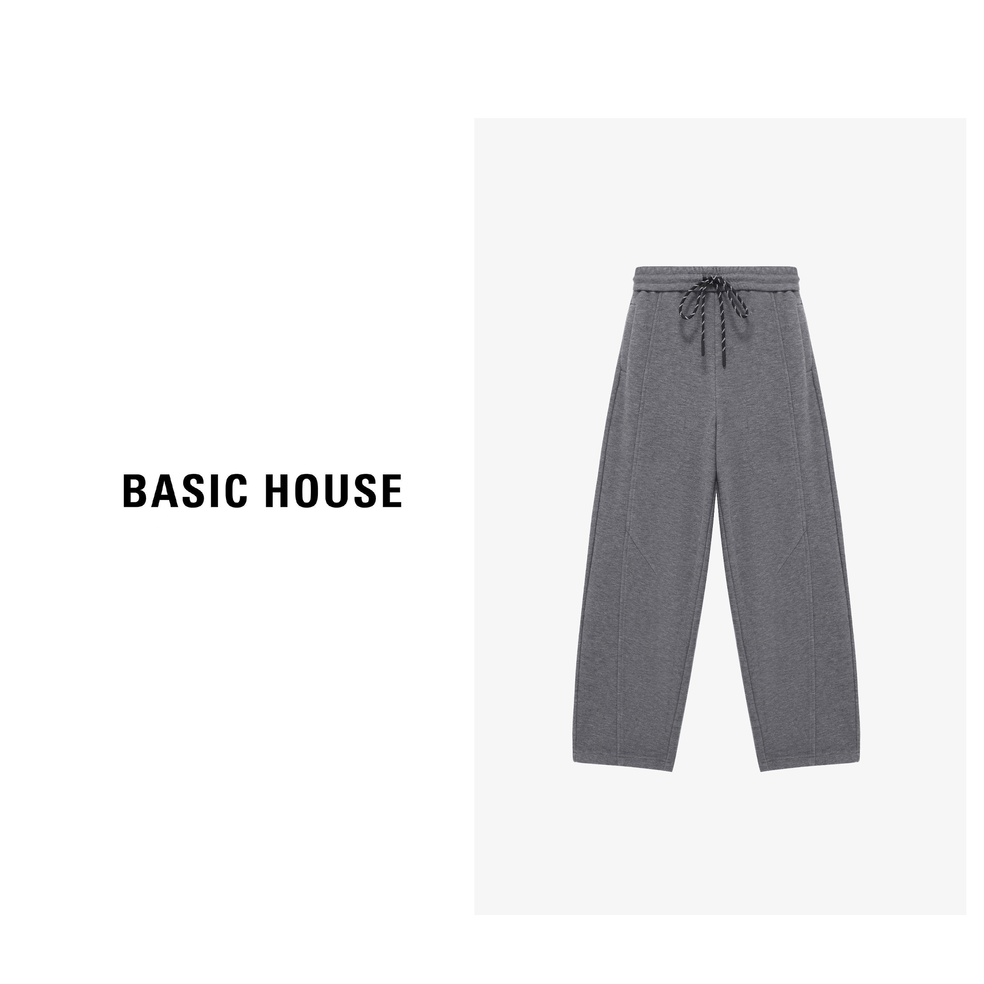 Basic House/百家好秋冬休闲百搭时尚直筒针织长裤B06245C0772