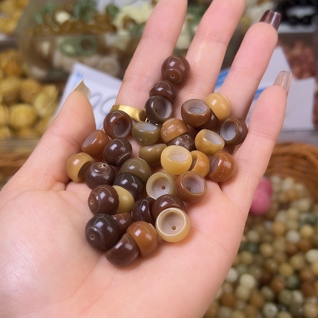 菩提根/象牙果吊坠瑕疵非料咖碗肠100颗有裂
