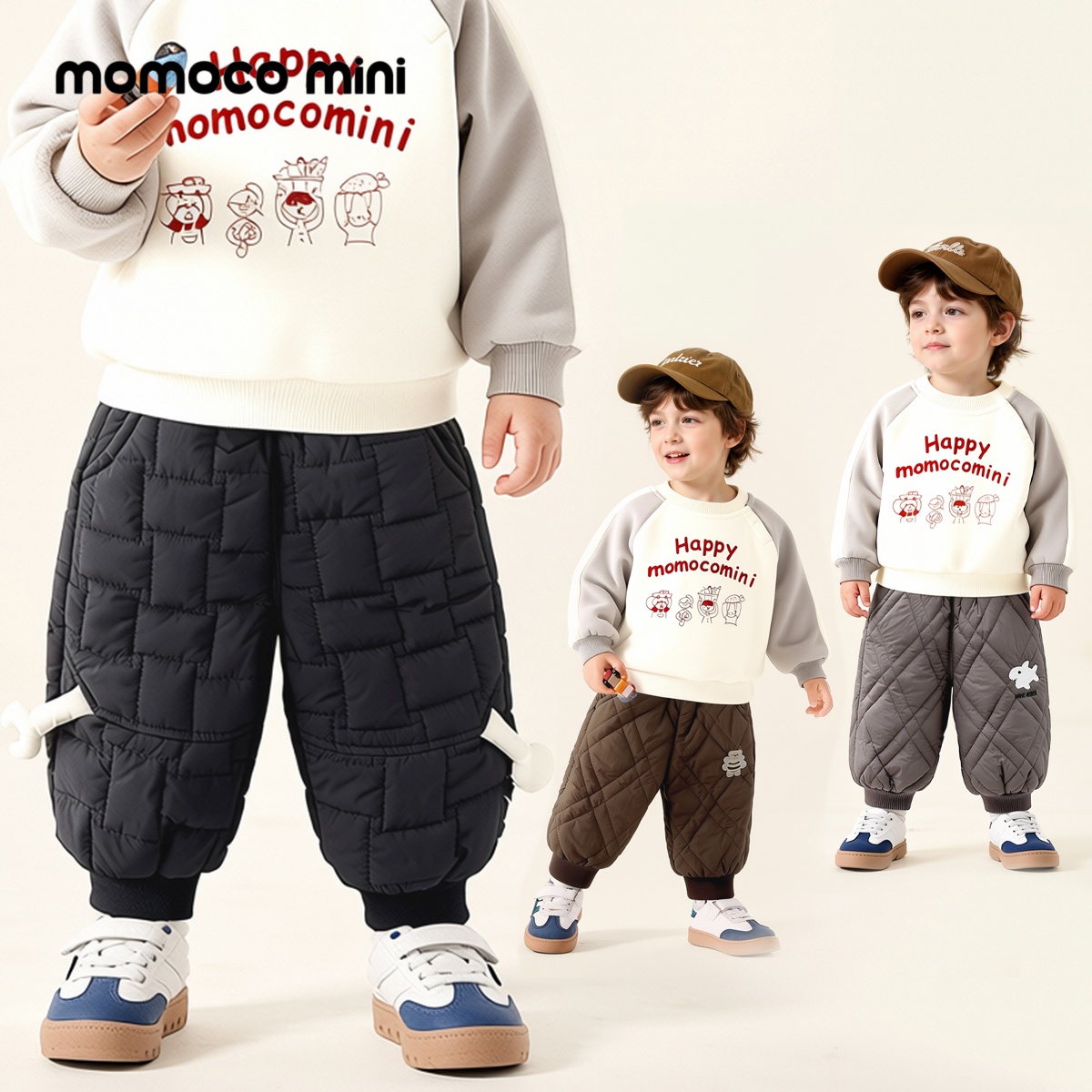 【现货过冬棉裤】MOMOCOmini冬婴童加厚棉裤休闲裤87910381007&8