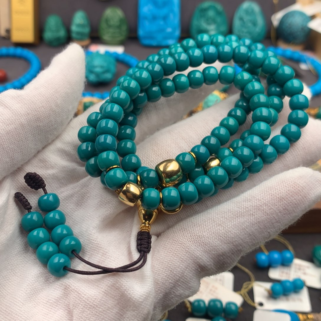 绿松石18K金镶嵌绿松石6.3mm