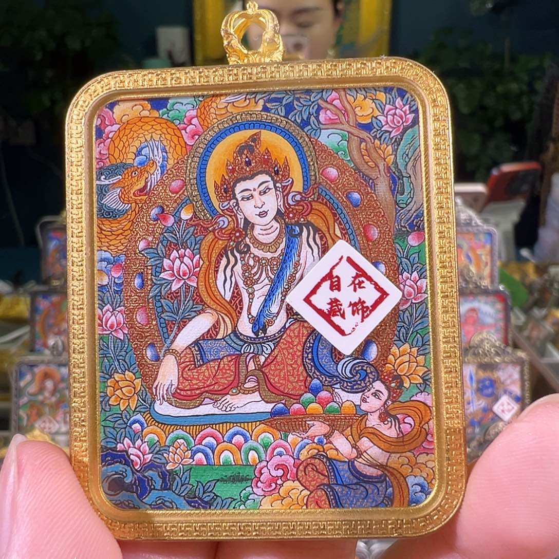 吊坠水月观热贡纯手绘唐卡