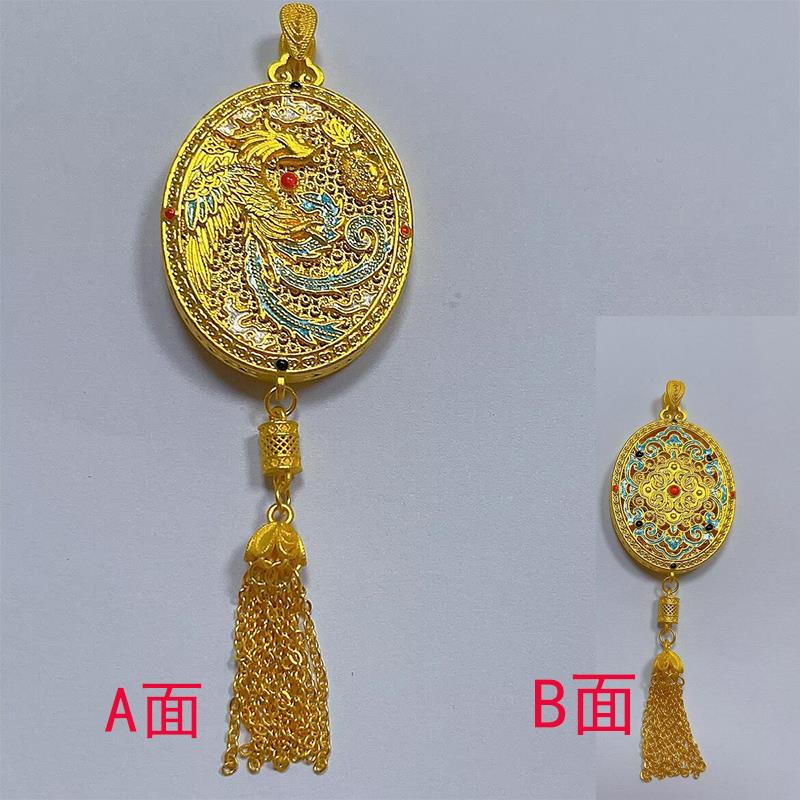 【瑶瑶专享】足金999投资金 5D流苏青花凤囊 HJD1278