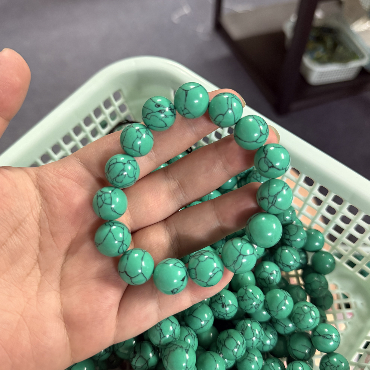 A37绿铁线14mm手链