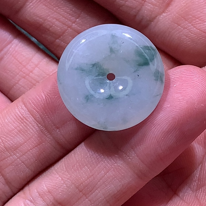 翡翠未镶嵌颈饰/炸/飘花平安扣