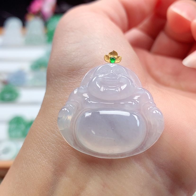 【闪购商品】翡翠吊坠(赠链)18K金镶嵌