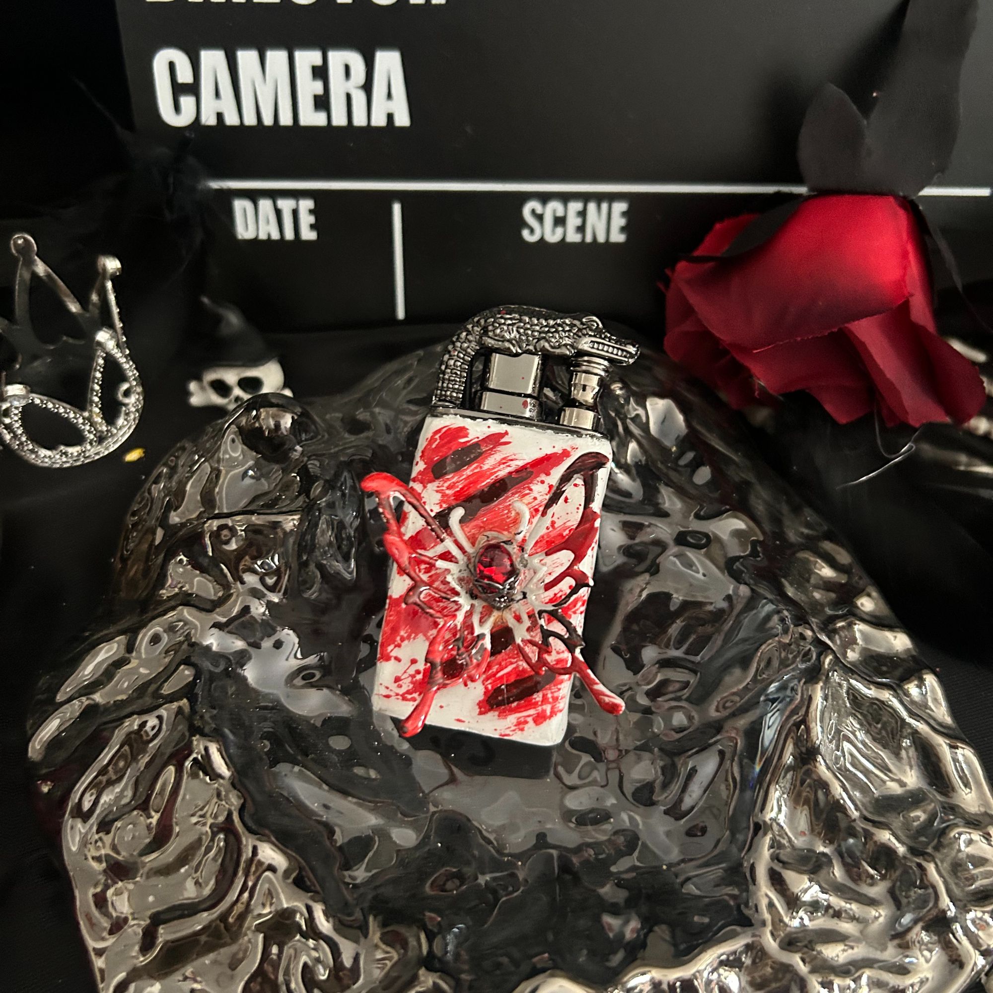 “血蝶-绯爪”双火打火机重工纯手工制作暗黑哥特高颜值适合送礼物