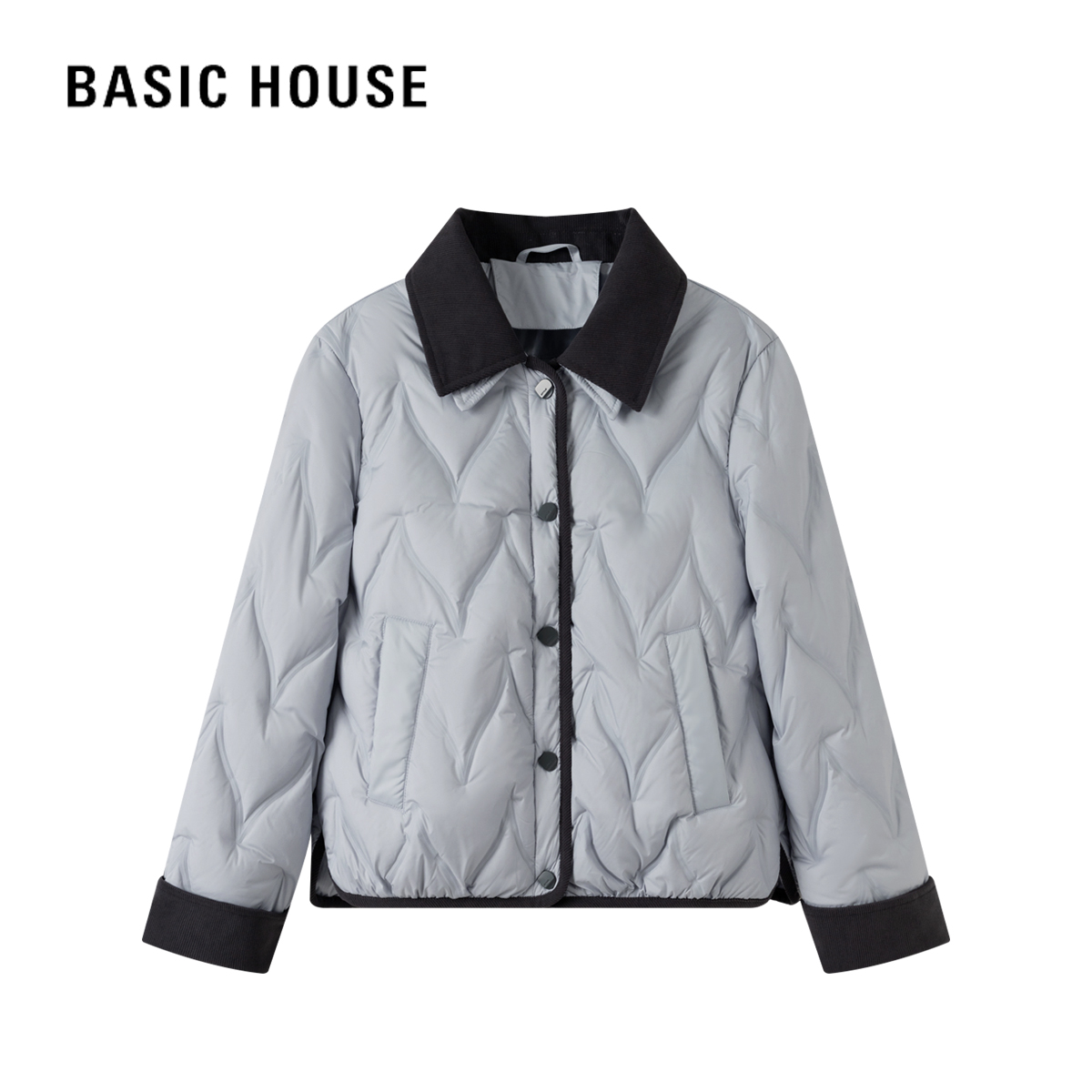 Basic House/百家好25冬季爆款外套保暖内胆短款羽绒服女90白鸭绒