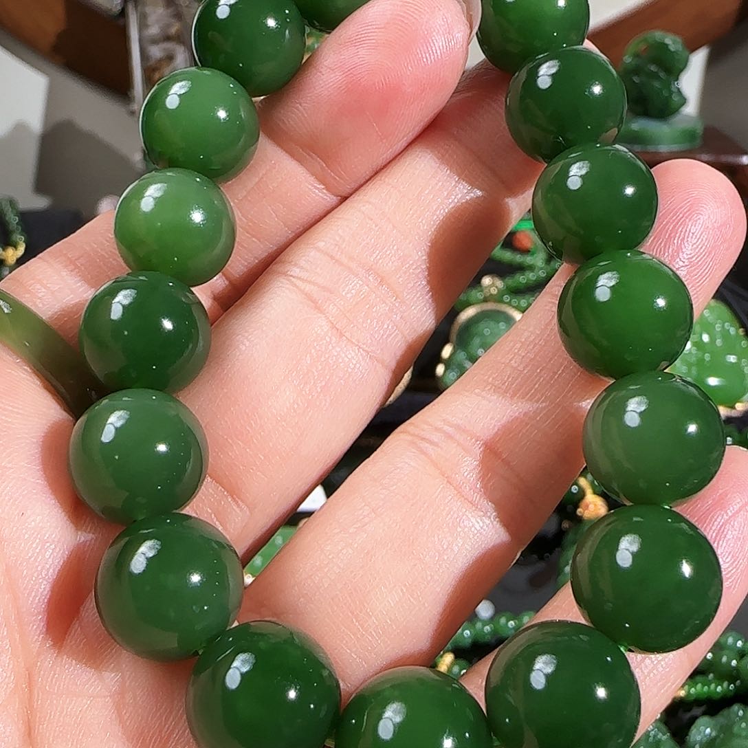 和田玉（碧玉）手链未镶嵌