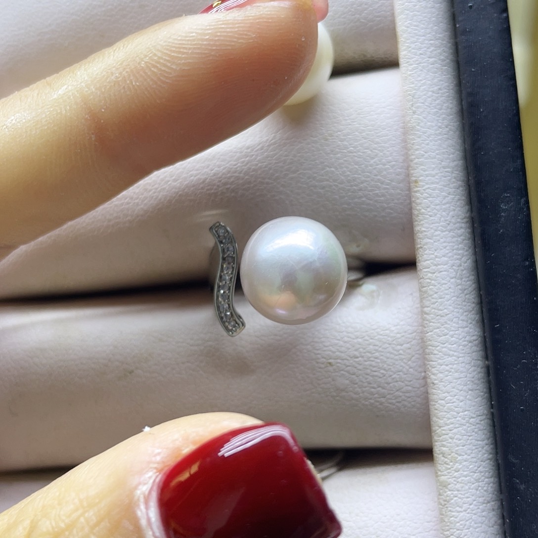 淡水珍珠戒指银S925镶嵌