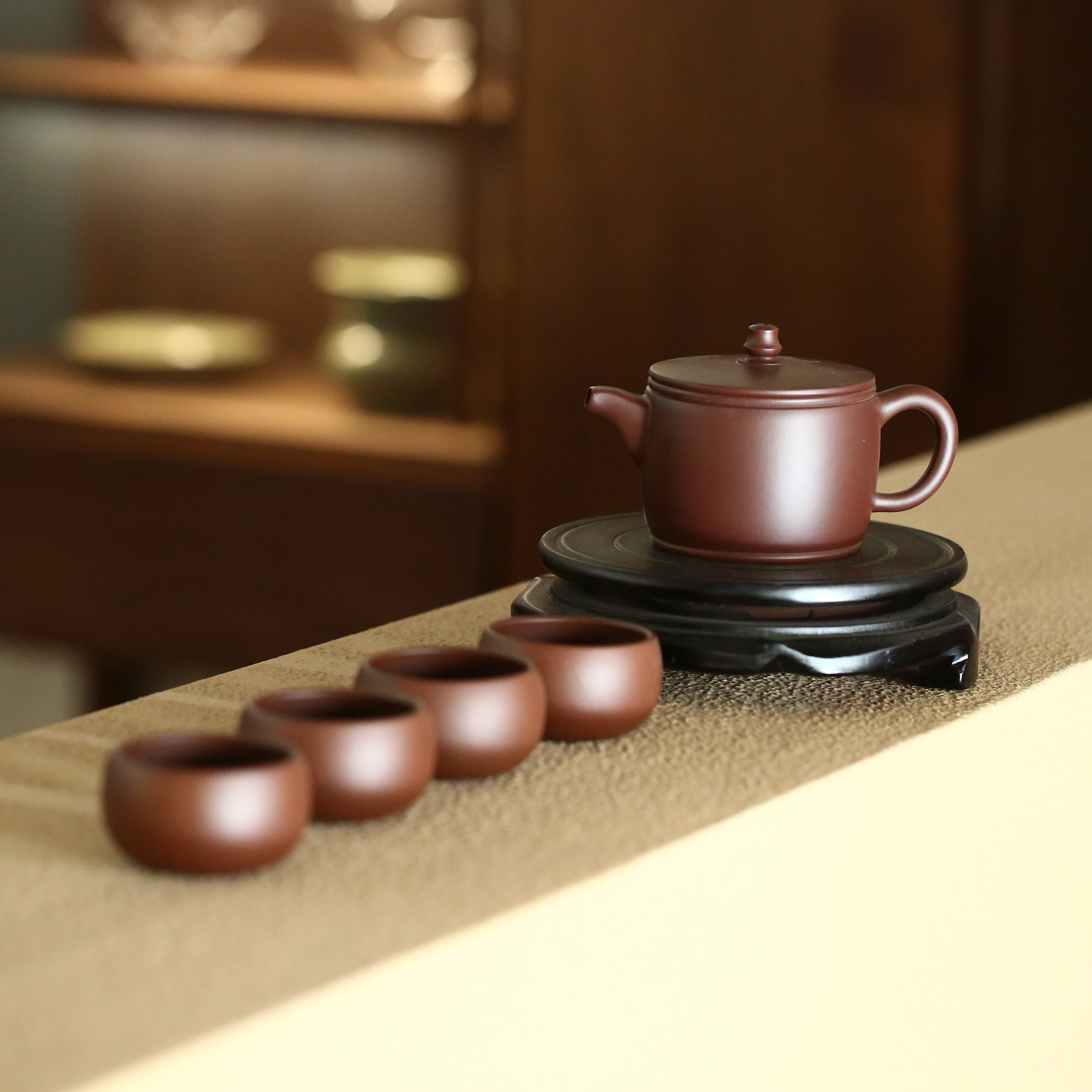 【陶研所专属】汉瓦（4杯） 敬砂堂 茄皮紫 200cc 茶壶