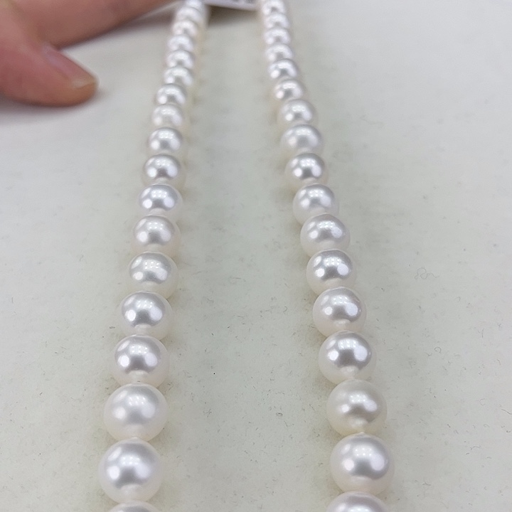 淡水珍珠颈饰银S925镶嵌卡9极光冷白高品