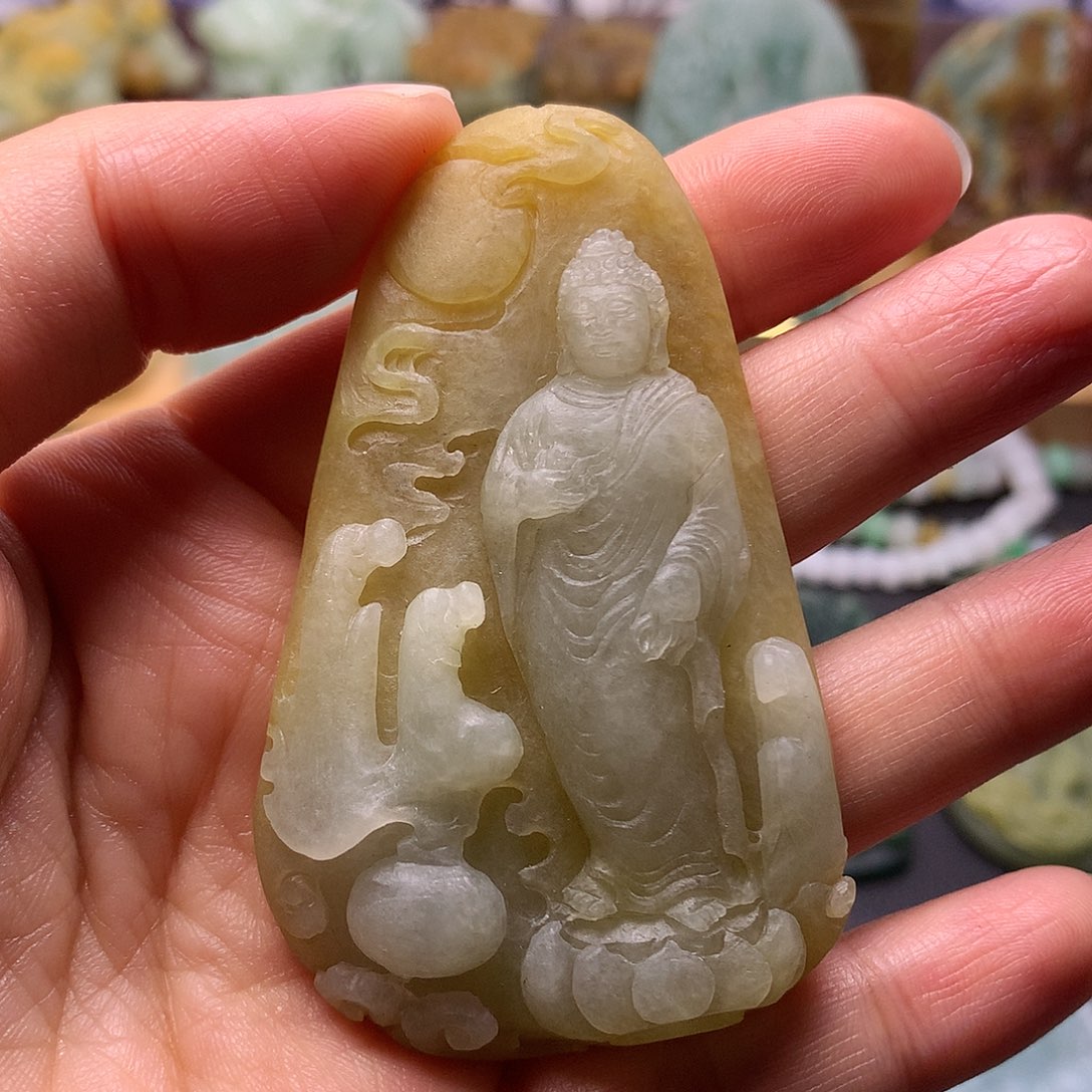 定制翡翠未镶嵌阿弥陀佛
