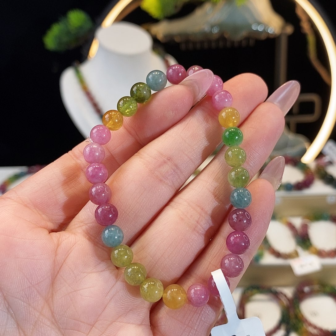 碧玺手串未镶嵌G2042单圈颜色微差