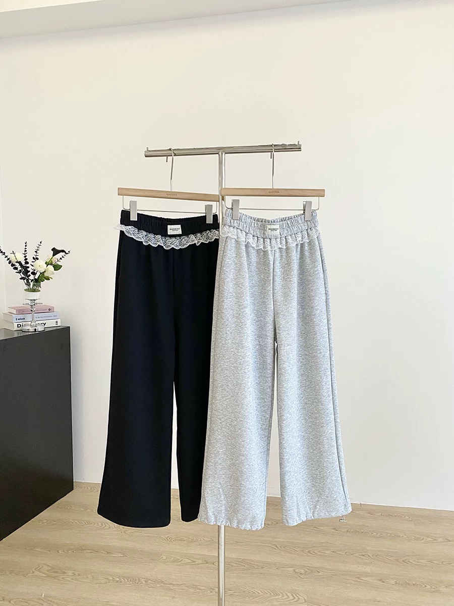 【刘噗噗】蕾丝边卫裤2509