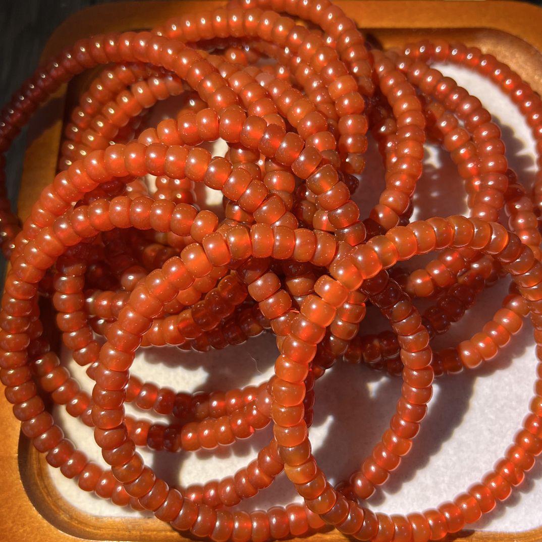 【DF1002】原矿红玛瑙药片款手串