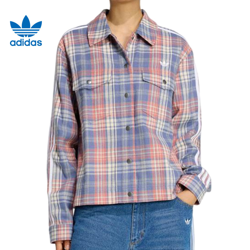 adidas Originals三叶草女子CHECK JACKET梭织长袖衬衫KC6277
