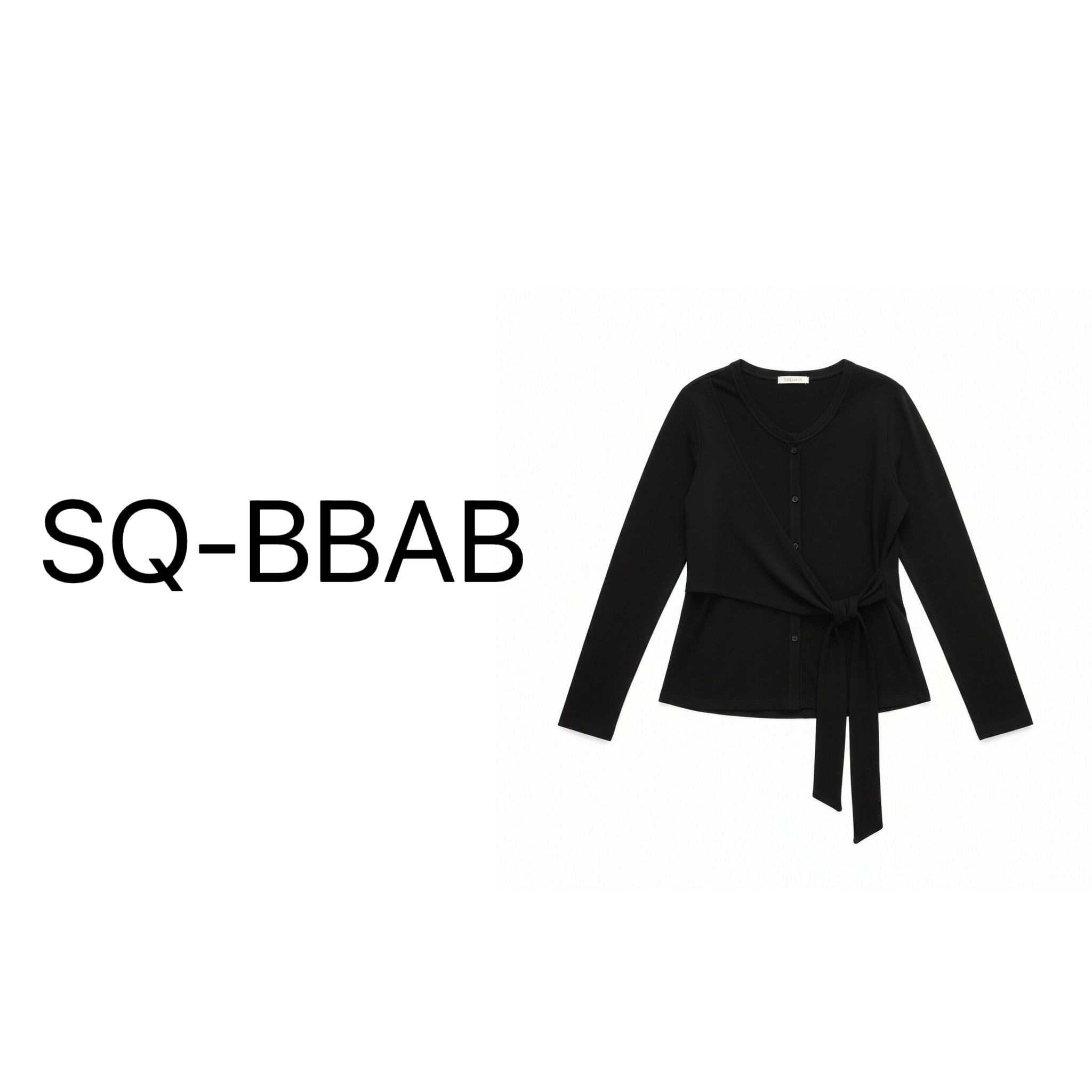 FX51062大码女侧系带排扣打底衫