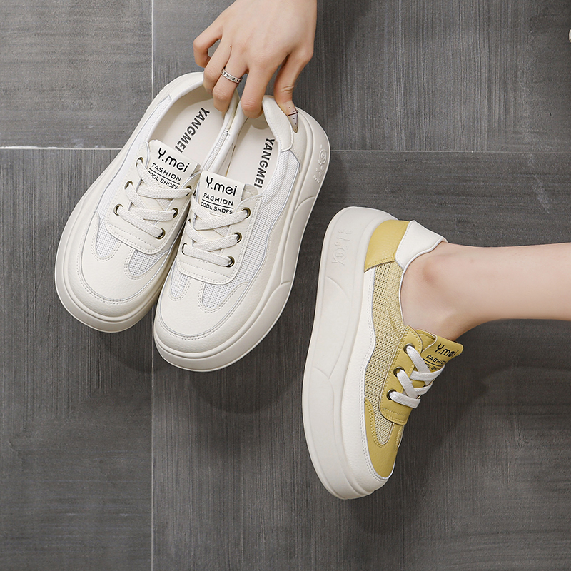 女款ins厚底小白鞋女2025新款春夏运动休闲鞋透气百搭轻便软底板