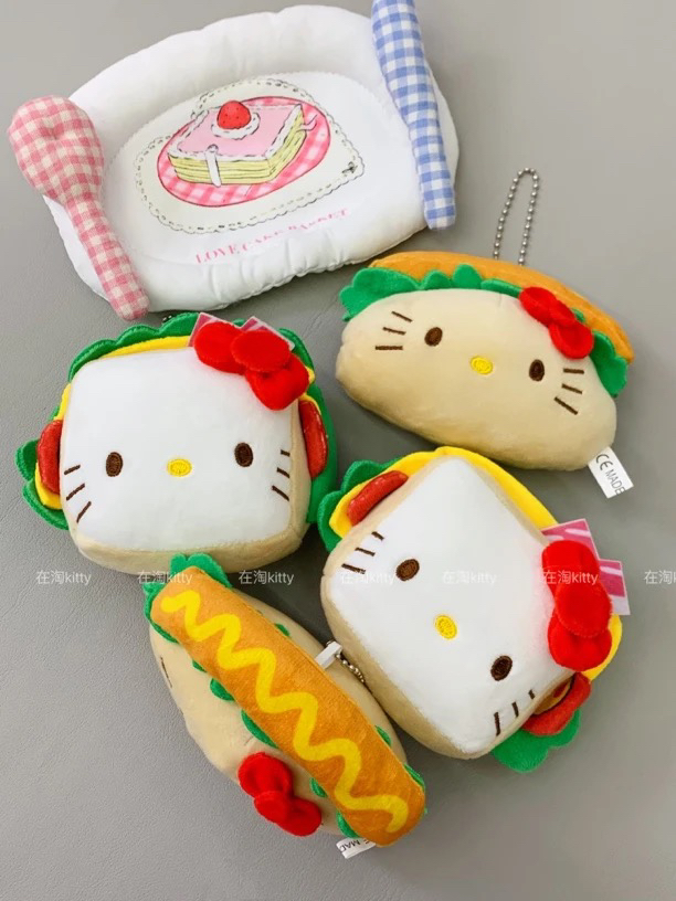 可爱小食系列hellokitty包包挂件吐司热狗挂件挂饰
