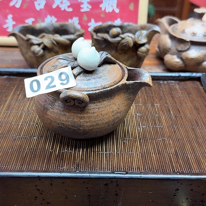 纯手工制作粗陶茶具