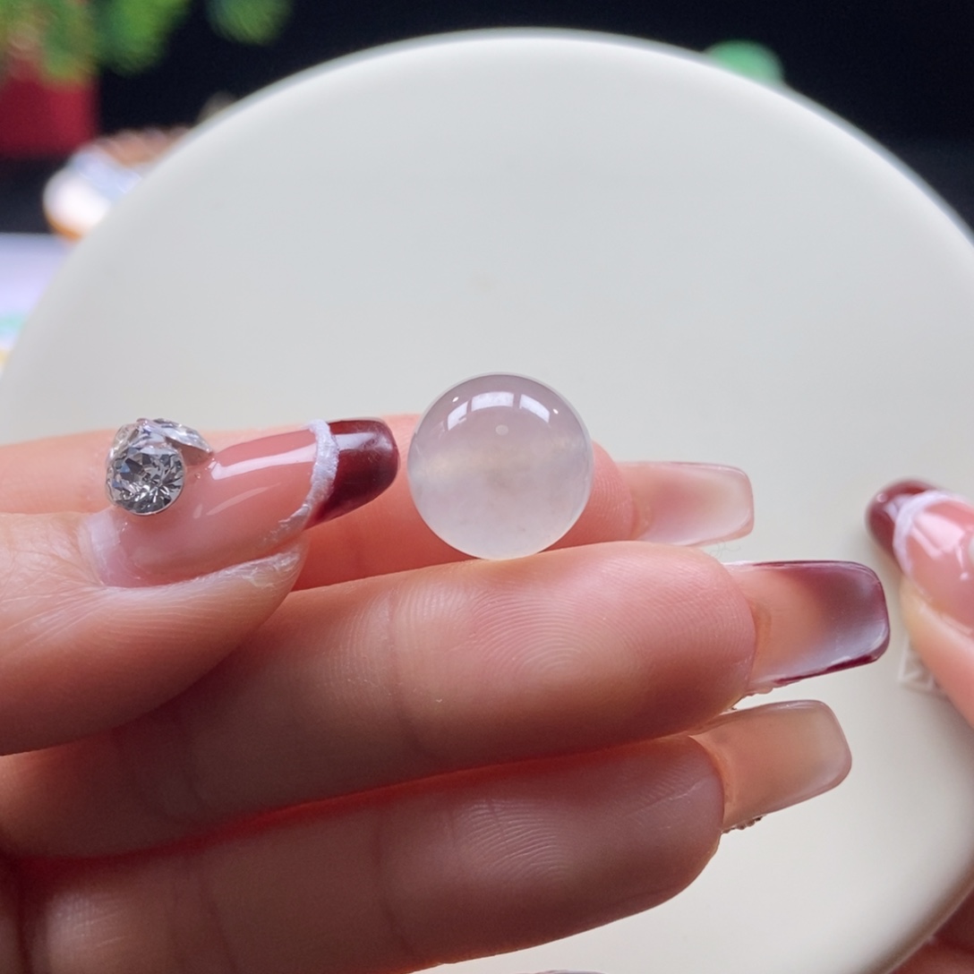 翡翠散珠翡翠高冰茶珠卡13.08mm