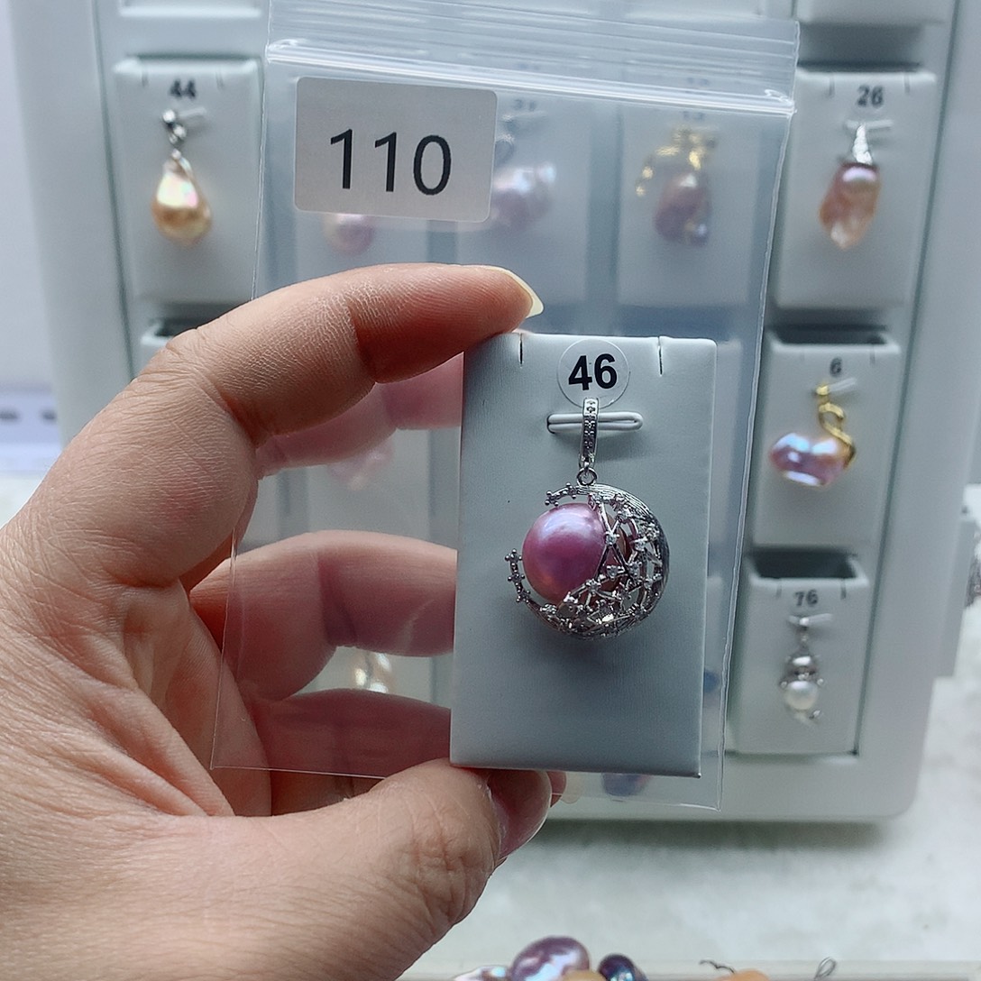 合金吊坠(不含链)淡水珍珠