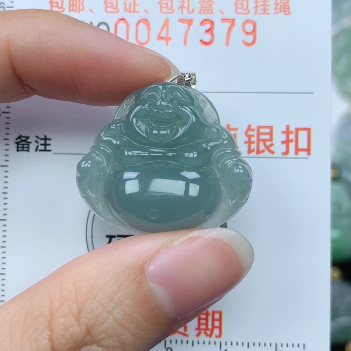 翡翠颈饰银S925镶嵌天然翡翠a货