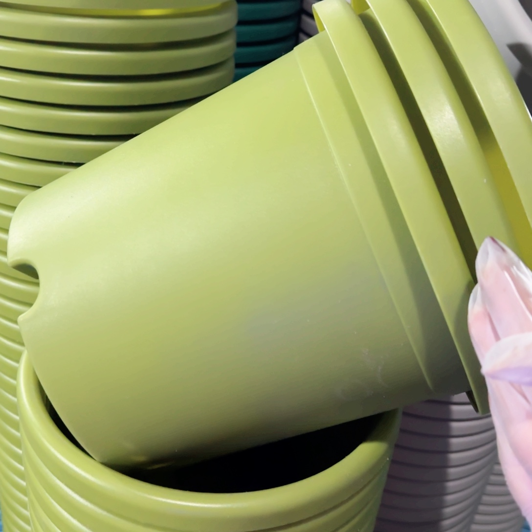 树脂四季盆4#无拖微瑕果绿8