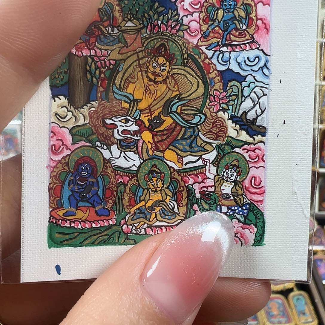 天***8吊坠纯手绘六路财神