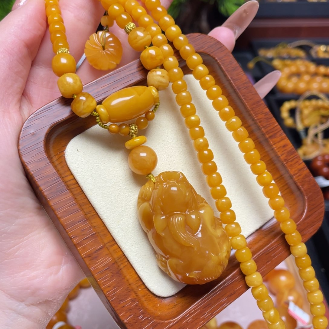 蜜蜡颈饰未镶嵌项链
