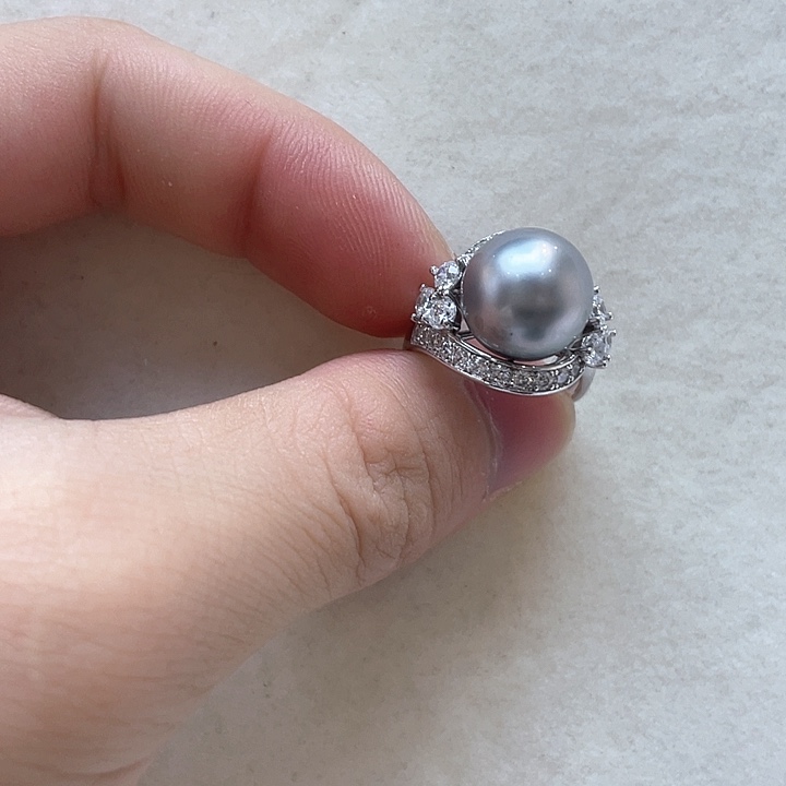 海水珍珠银S925镶嵌戒指