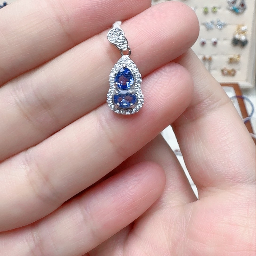 坦桑石吊坠(不含链)银S925镶嵌